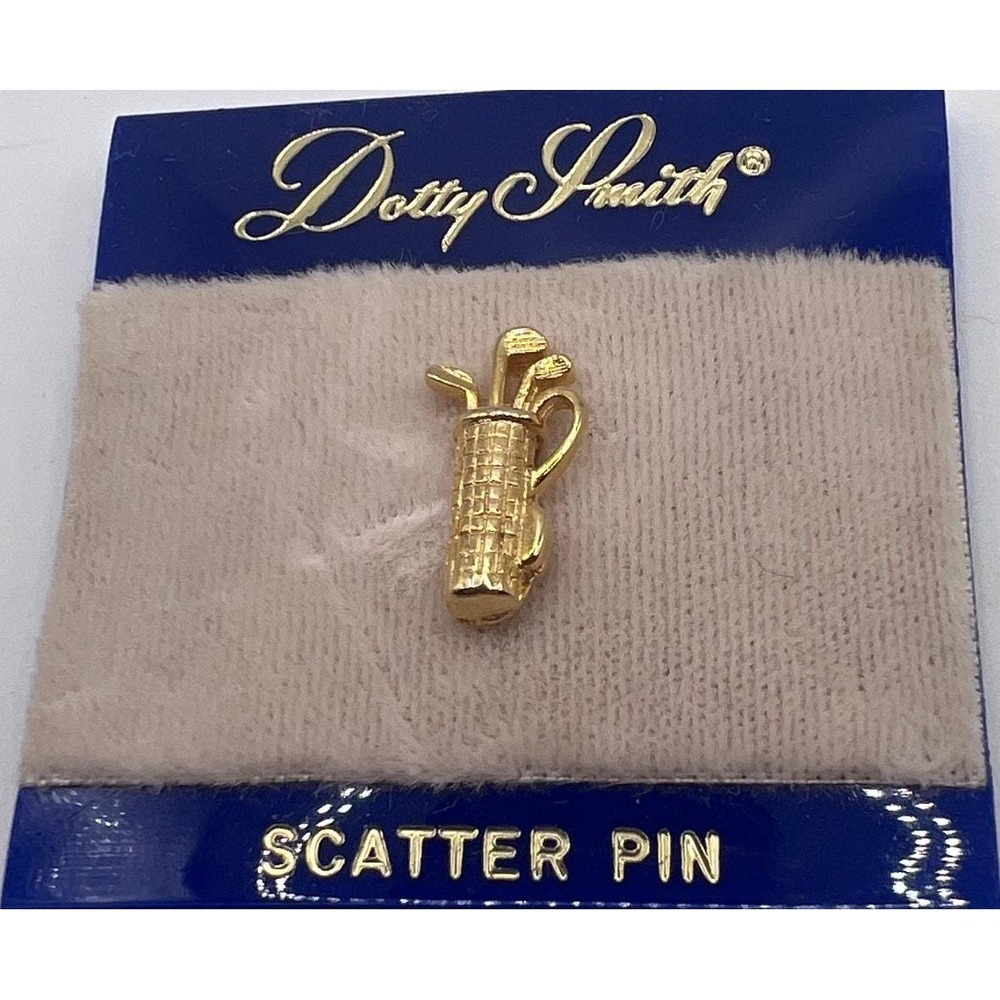 Dotty Smith Golf Clubs &‎ Bag Scatter Pin Vintage Gold Tone New